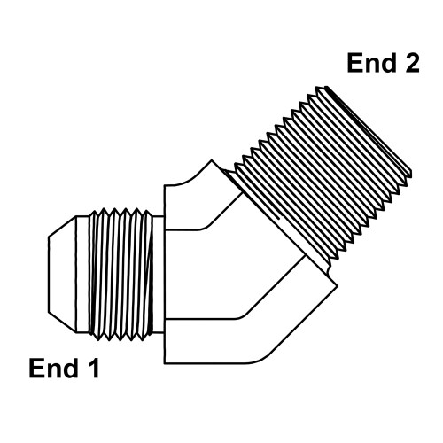 JIC 10 Male x 1/2" NPT Male 45 Degree Elbow 2503-10-08 Adapter [901648]
