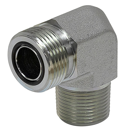ORFS 4 Male x 1/4" NPT Male 90 Degree Elbow FF2501-04-04 Adapter [901670]