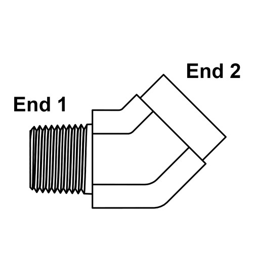 3/8" NPT Male x 3/8" NPT Female 45 Degree Elbow 5503-06-06 Adapter [901714]