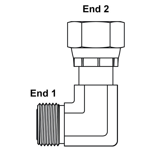 ORFS 10 Male x ORFS 10 Female Swivel 90 Degree Elbow FF6500-10-10 Adapter [901697]