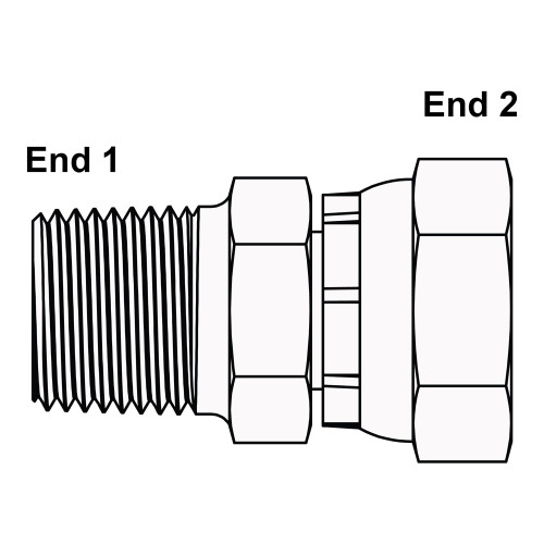 1" NPT Male x 1" NPT Female Swivel Straight 1404-16-16 Adapter [900252]