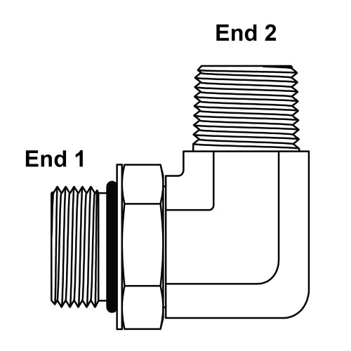 SAE 16 Male x 1" NPT Male 90 Degree Elbow 6806-16-16 Adapter [901923]