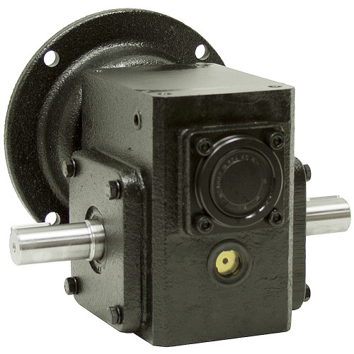 60:1 Right Angle Cast Iron Worm Gear Reducer 0.38 HP 56C Dual Output Worldwide HDRF-175-60-DE-56C [602025]