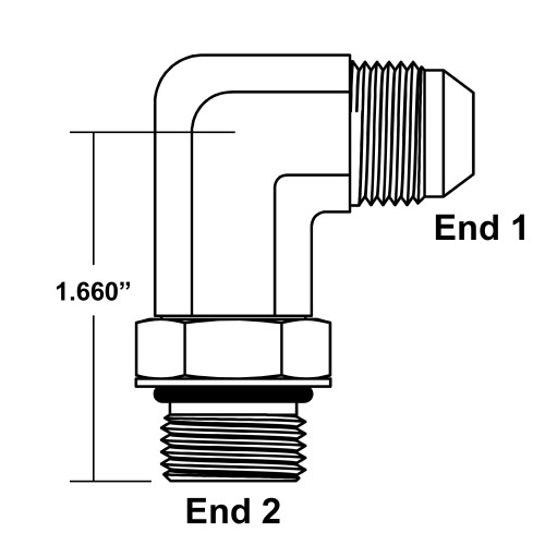 JIC 6 Male x SAE 6 Male 90 Degree Elbow 6801-L-06-06 Adapter [901962]