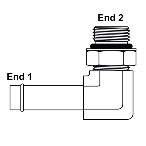 1/2" Hosebarb x SAE 8 Male 90 Degree Elbow 4601-08-08 Adapter [901932]