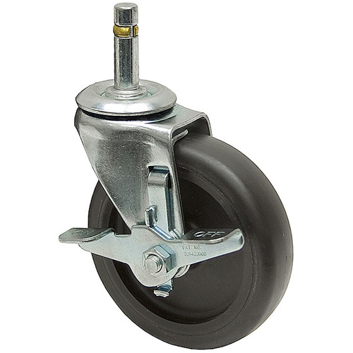 4x15/16 Grip Ring Swivel Stem Caster w/Brake Dyna Tred II Black [700155]