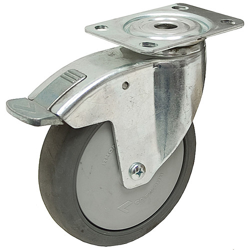 5" x 1.25" Swivel Plate Caster w/ Wheel Brake [700140]