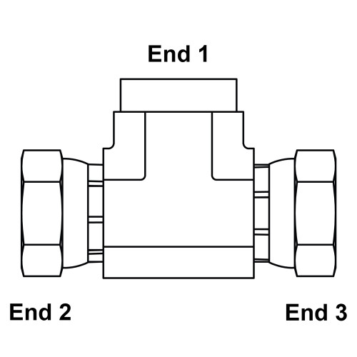 3/4" NPT Female x 3/4" NPT Female Swivel x 3/4" NPT Female Swivel Tee 1602-12-12-12 Adapter [900372]