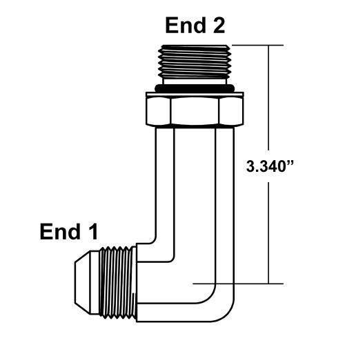 JIC 12 Male x SAE 12 Male 90 Degree Elbow 6801-LL-12-12 Adapter [903356]