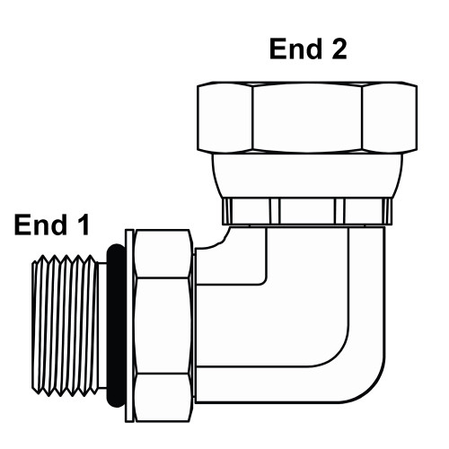 SAE 6 Male x 3/8" NPT Female Swivel 90 Degree Elbow 6901-06-06 Adapter [900392]