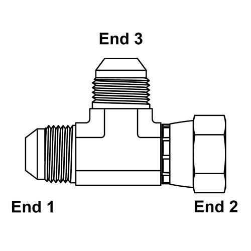 JIC 16 Male x JIC 16 Female Swivel x JIC 16 Male Tee 6602-16-16-16 Adapter [903339]