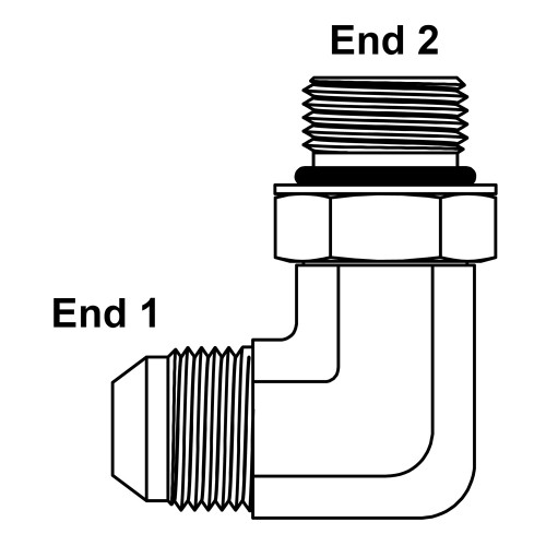 JIC 4 Male x SAE 6 Male 90 Degree Elbow 6801-04-06 Adapter [903341]