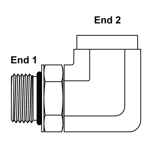 SAE 6 Male x 1/4" NPT Female 90 Degree Elbow 6805-06-04 Adapter [903366]