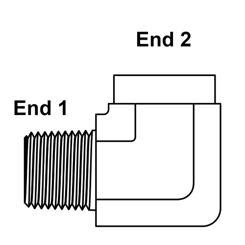 3/8" NPT Male x 1/2" NPT Female 90 Degree Elbow 5502-06-08 Adapter [903412]