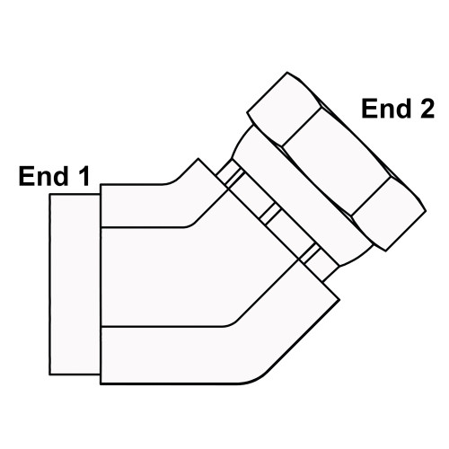 1" NPT Female x 1" NPT Female Swivel 45 Degree Elbow 1504-16-16 Adapter [903574]