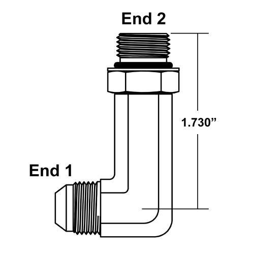 JIC 4 Male x SAE 4 Male 90 Degree Elbow 6801-LL-04-04 Adapter [903352]