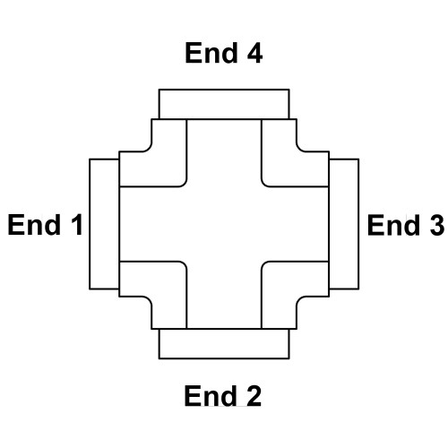 1/4" NPT Female x 1/4" NPT Female x 1/4" NPT Female x 1/4" NPT Female Cross 5652-04-04-04-04 Adapter [903598]