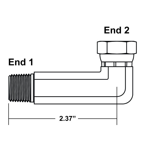 1/4" NPT Male x 1/4" NPT Female Swivel 90 Degree Elbow 1501-L-04-04 Adapter [903582]