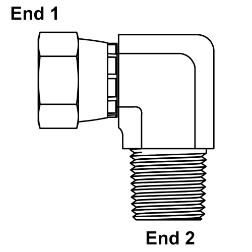 JIC 12 Female Swivel x 3/4" NPT Male 90 Degree Elbow 6501-12-12 Adapter [903620]