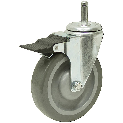 5x1-1/4 Grip Ring Swivel Caster w/Brake [700217]