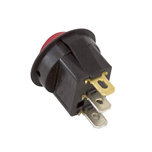On/Off SPST 13 Amps 125 Volt AC Red Rocker Switch Rnd [500888]