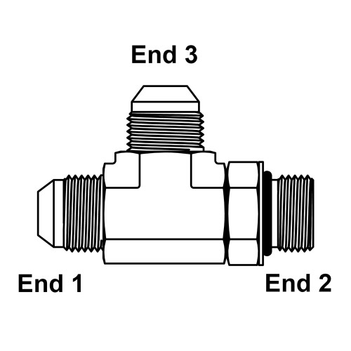 JIC 12 Male x SAE 12 Male x JIC 12 Male Tee 6804-12-12-12 Adapter [903607]