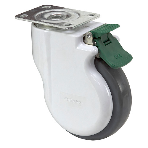 5" x 1-1/4" Medcaster Swivel Plate Caster w/ Directional Brake 900752 [700352]