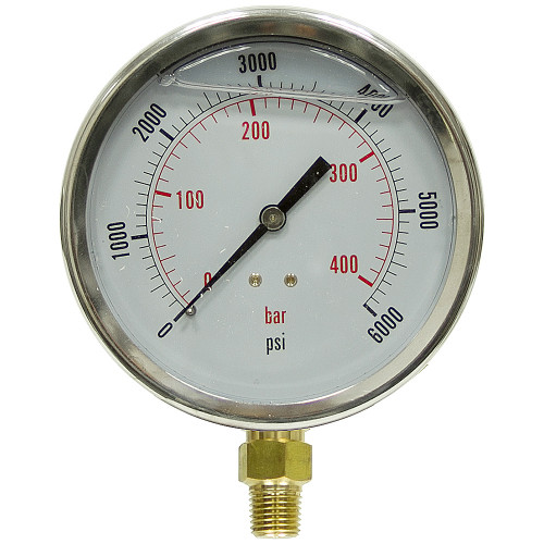 6000 PSI 4" LF LM Pressure Gauge Dynamic PDLC-2P-420-A [200628]