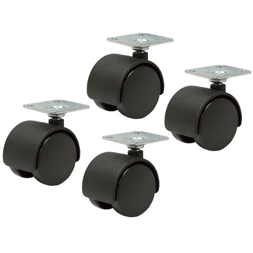 1.5x1/4" Dual Wheel Swivel Plate Caster Set Of 4 [700406]