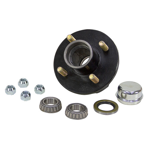 High Speed 4 Bolt Trailer Wheel Hub w/ Pressed-In Studs Martin Wheel H4-C-PB [700413]