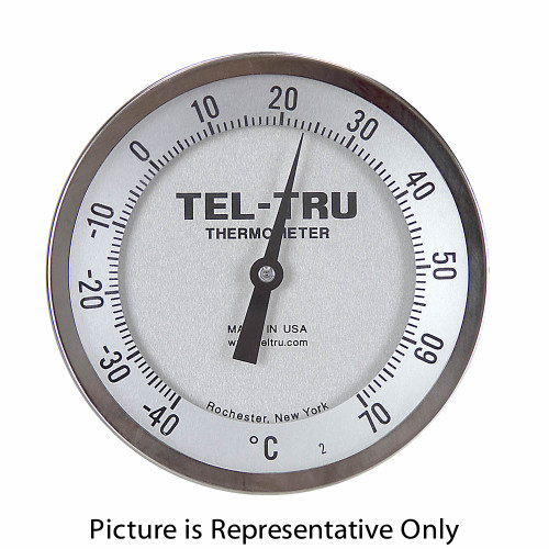-40 - 70 Degree C 5" Face 9" Stem Teltru AA575R Series 42100984 Thermometer [200638]