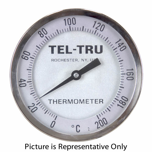 0 - 200 Degree C 5" Face 10" Stem Teltru AA575R Series 42101078ARNAAAA Thermometer [200639]