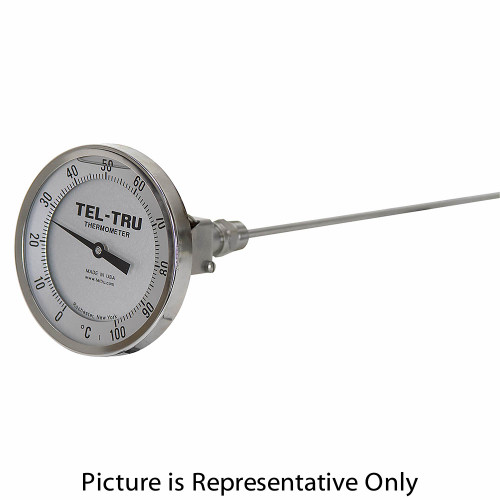 0 - 100 Degree C 5" Face 15" Stem Teltru AA575R Series 42131576 Thermometer [200643]
