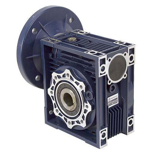 Aluminum Right Angle Worm Gear Reducer, 90 mm C.D., 15/1, 56C Input Flange, Hollow Bore Output Worldwide CALM90-15/1-56C [603108]