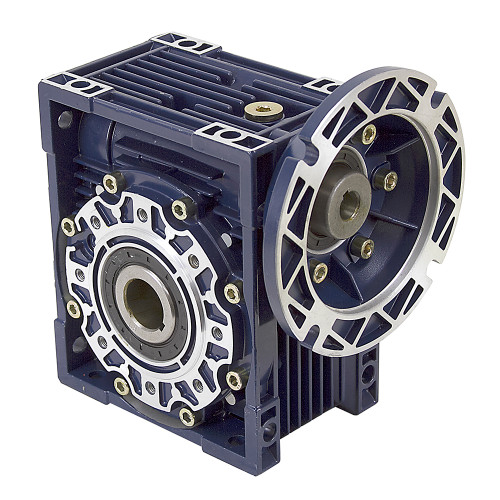 Aluminum Right Angle Worm Gear Reducer, 75 mm C.D., 20/1, 56C Input Flange, Hollow Bore Output Worldwide CALM75-20/1-56C [603090]