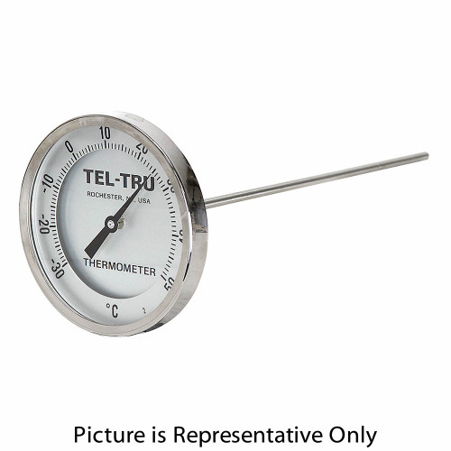 50 - 400 Degree F 5" Face 6" Stem Teltru GT500R Series 38100563 Thermometer [200665]