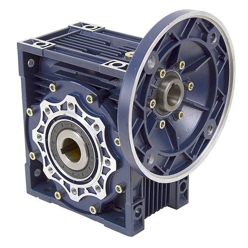 Aluminum Right Angle Worm Gear Reducer, 90 mm C.D., 10/1, 182/4TC Input Flange, Hollow Bore Output Worldwide CALM90-10/1-182/4TC [603132]