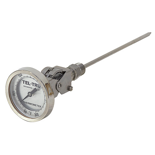 50 - 300 Degree F 3-3/16" Face 9" Stem Teltru AA375R Series 41100962 Thermometer [200630]
