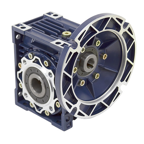 Aluminum Right Angle Worm Gear Reducer, 50 mm C.D., 15/1, 56C Input Flange, Hollow Bore Output Worldwide CALM50-15/1-56C [603055]