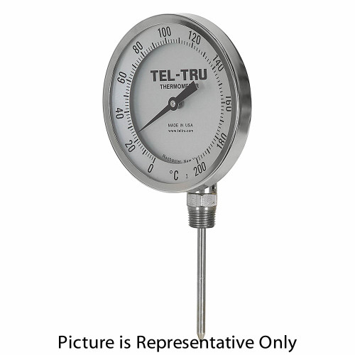 -40 - 160 Degree F 5" Face 12" Stem Teltru BC550R Series 40101253 Thermometer [200653]