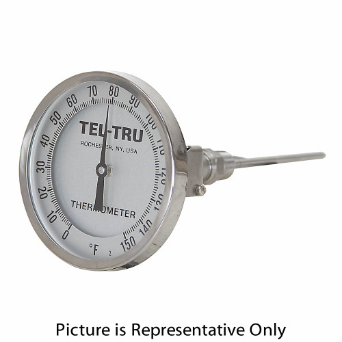 0 - 150 Degree F 5" Face 6" Stem Teltru AA575R Series 421006AE Thermometer [200636]