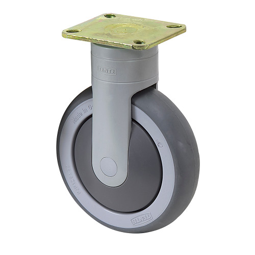 5" x 1.25" Tente Rigid Plate Caster w/ Threadguards [700433]