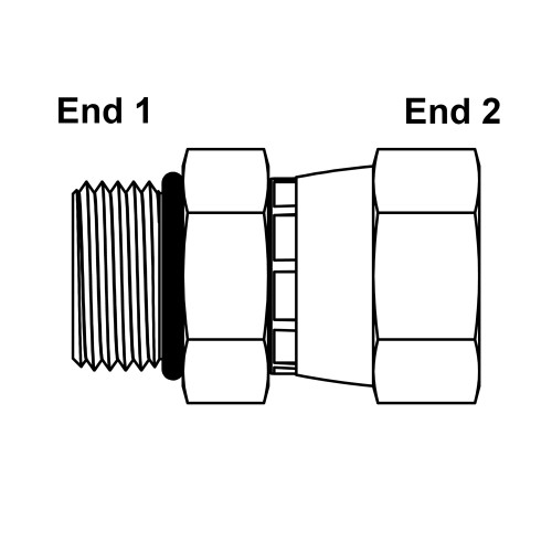 SAE 16 Male x JIC 16 Female Swivel Straight 6402-16-16 Adapter [900757]