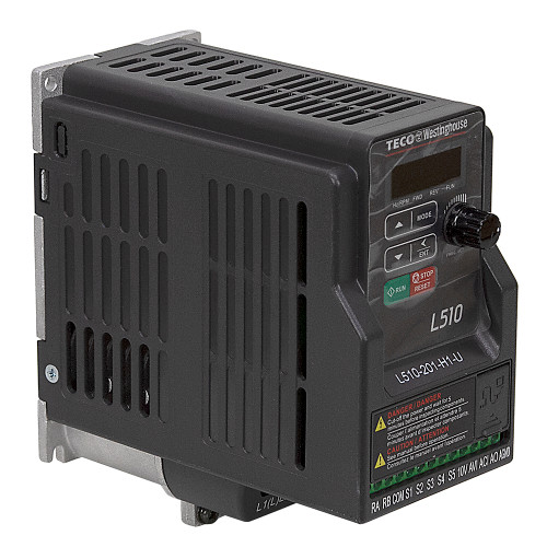 1 HP TECO VFD Motor Controller 230 Volt AC 1Phase Input 3 Phase Output Variable Frequency Drive L510-201-H1-U [501348]