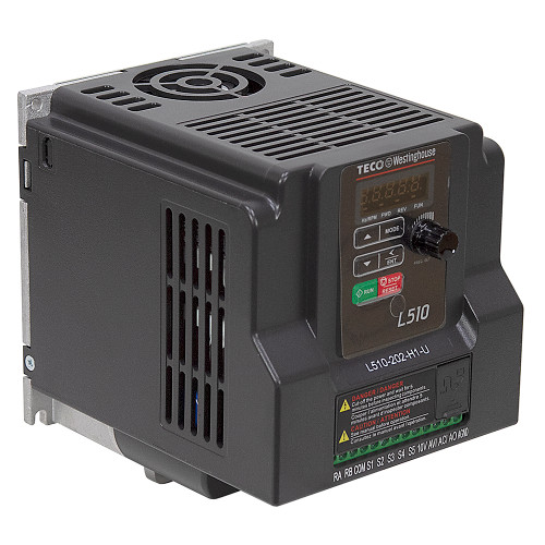 2 HP TECO VFD Motor Controller 230 Volt AC 1Phase Input 3 Phase Output Variable Frequency Drive L510-202-H1-U [501349]