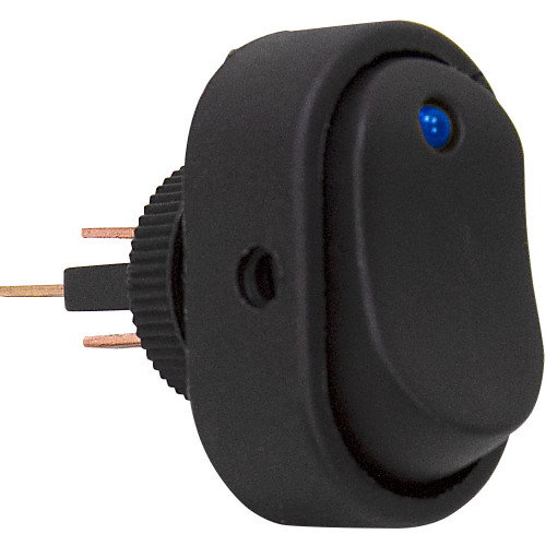 SPST Surface Mount Rocker Switch Blue LED 66-2281-B [501309]
