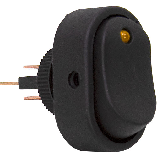 SPST Surface Mount Rocker Switch Amber LED 66-2280-Y [501310]