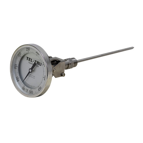 50-500 Degree F 4" Face 9" Stem Teltru AA475R Series 471009 Thermometer [200717]