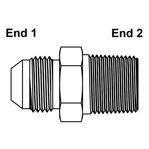 JIC 4 Male x 3/8" NPT Male Straight 2404-04-06 Adapter [900743]