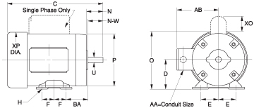 Rigid NEMA Motor Dimensions